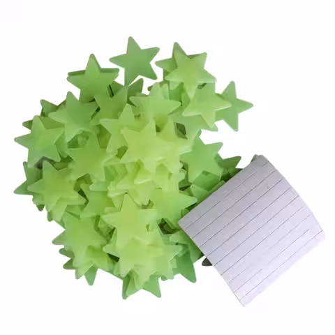 Paket med 100 självlysande stjärnor, perfekt för barnrum