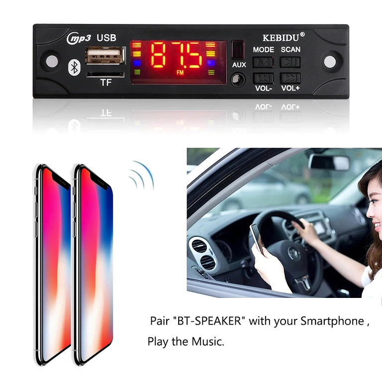 Player MP3 auto cu slot SD, USB, radio FM și telecomandă