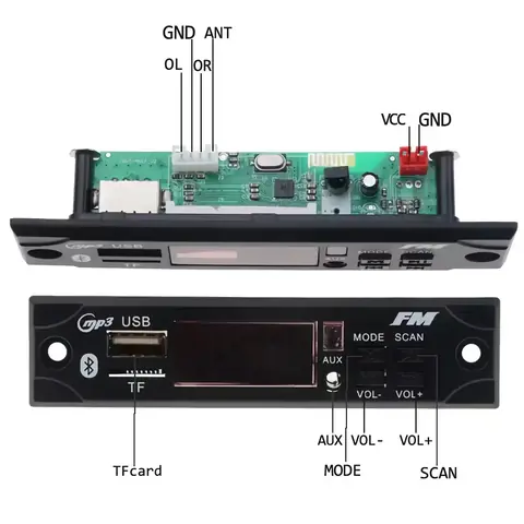 MP3 modul se slotem pro sd kartu usb rádio fm bluetooth dálkové ovládání do auta 12V NOVINKA