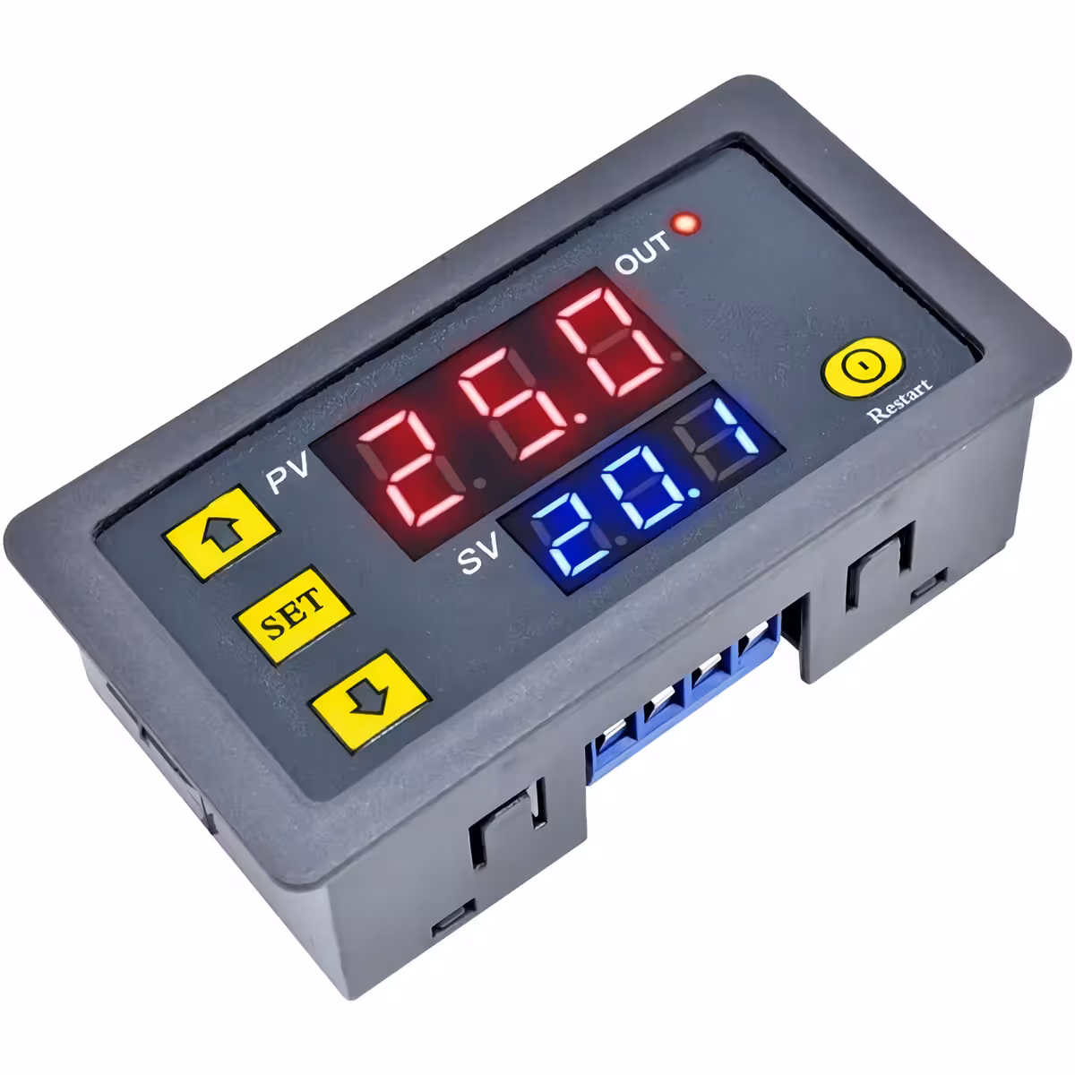 Releu digital cu funcție de temporizare, afișaj LED dublu și moduri multiple