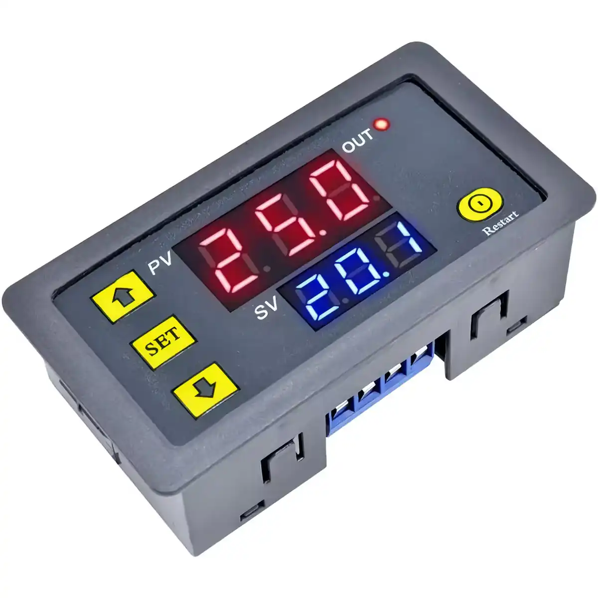 Releu digital cu funcție de temporizare, afișaj LED dublu și moduri multiple