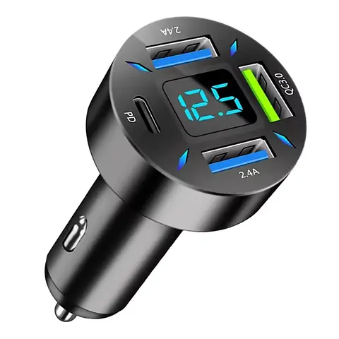 AUTONABÍJEČKA s voltmetrem USB typ C PD RYCHLÉ NABÍJENÍ do zapalovače nejlepší