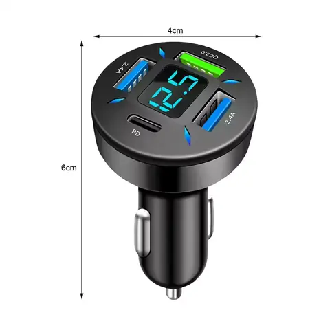 AUTONABÍJEČKA s voltmetrem USB typ C PD RYCHLÉ NABÍJENÍ do zapalovače nejlepší