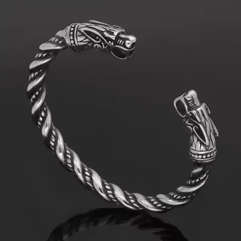 Viking náramek Vikings série Wolf gothic pánská cena vlčí hlava