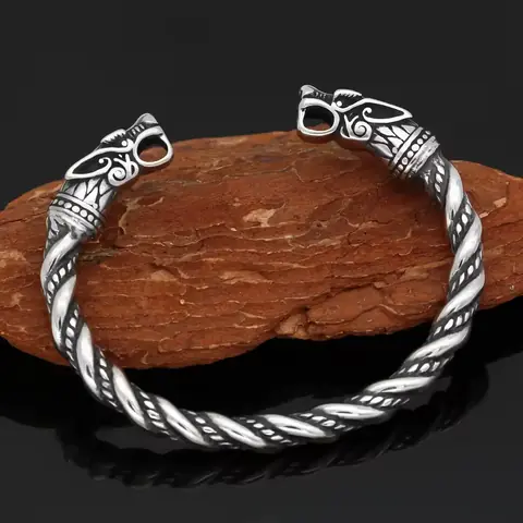 Viking náramek Vikings série Wolf gothic pánská cena vlčí hlava