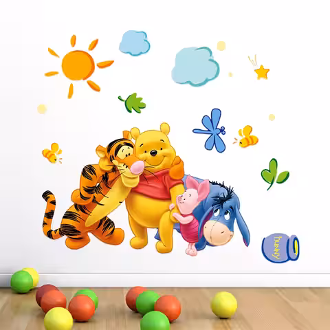 Priatelia Winnie v lese – nálepka na stenu do škôlky alebo domova