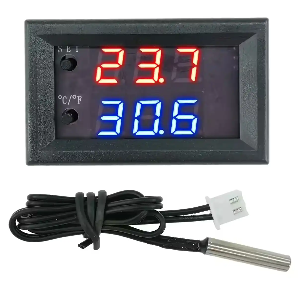 Termostat electronic digital cu releu 12V și senzor temperatură extern