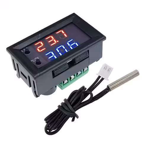 Afișaj digital albastru pentru termostat electronic