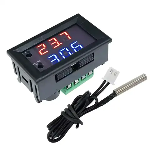 Afișaj digital albastru pentru termostat electronic