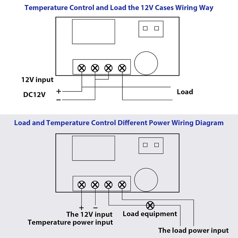 Diagrama de conectare pentru termostat electronic cu releu și sondă