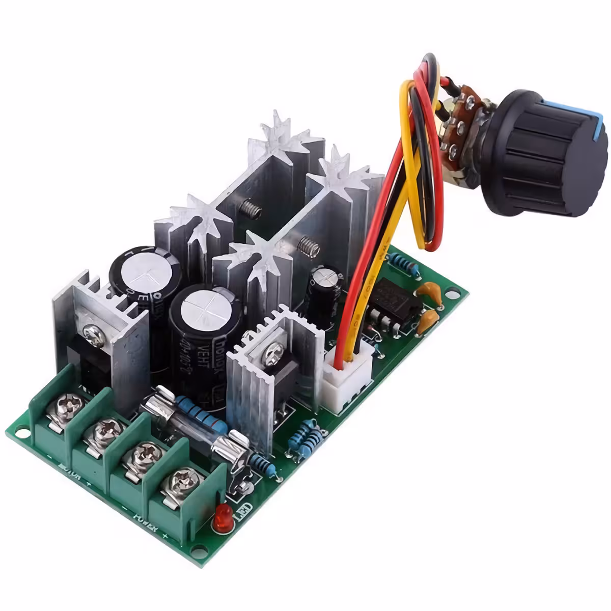 Vedere Detaliată Controller Turație 60V Imagine detaliată a modulului de reglare a turației pentru motor DC