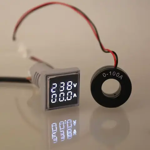 Voltmetr ampérmetr 220V AC DIGITÁLNÍ panel cena 60-500V 0-100A