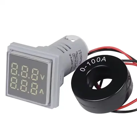 Voltmetr ampérmetr 220V AC DIGITÁLNÍ panel cena 60-500V 0-100A