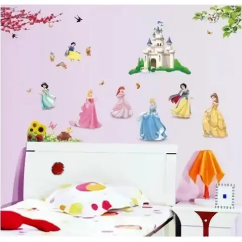 Dětská samolepka DEKORAČNÍ SAMOLEPKY NA ZEĎ s Disney PRINCEZNAMI na zámku LEVNĚ