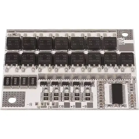 Vedere din partea superioară a modulului BMS 5S pentru acumulatori Li-Ion