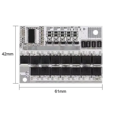 Imagine detaliată cu dimensiuni marcate ale plăcii BMS