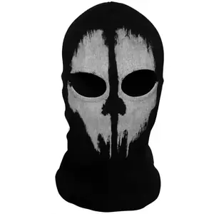 Masca tip cagula Call of Duty Ghosts neagră, protecție față și gât pentru paintball, airsoft, ski