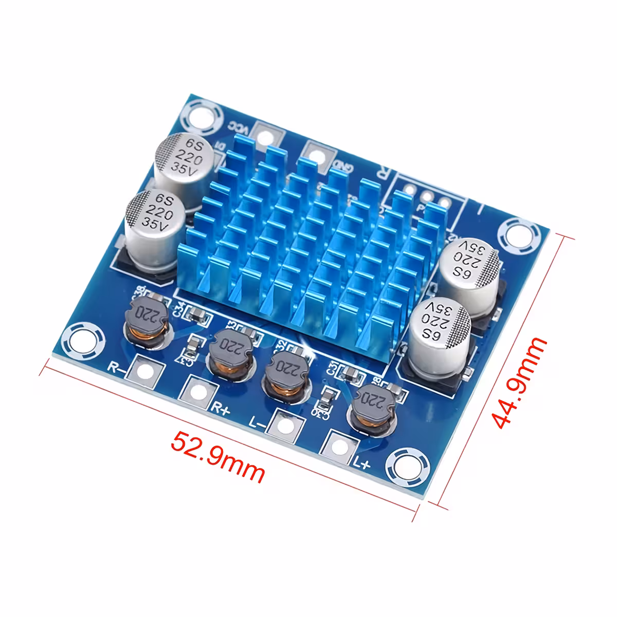 Dimensiuni modul amplificator audio auto XH-A232 Dimensiuni și schemă pentru modul amplificator audio auto XH-A232 clasa D