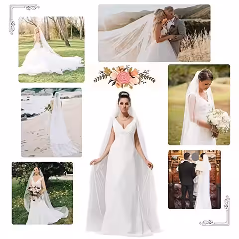 Fin och elegant vit slöja, perfekt för speciella brudklänningar