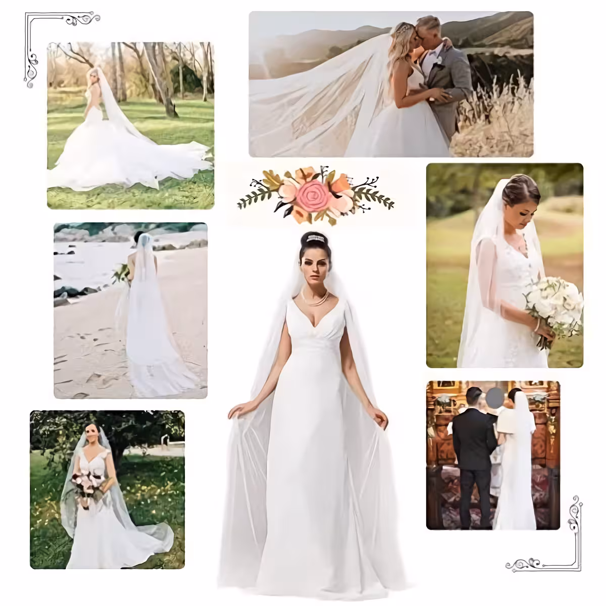 Voal elegant din tulle pentru nuntă Voal fin și elegant, alb, perfect pentru rochii de mireasă deosebite