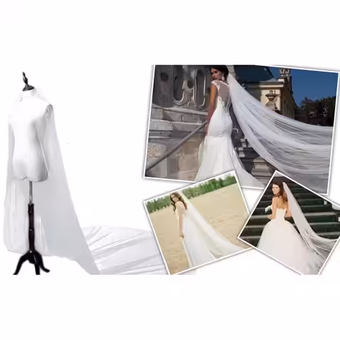 Lång vit slöja som ger extra elegans och mystik åt bruden