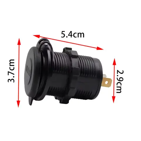 Zásuvka autozapalovače s USB dvojitou zástrčkou 12V 24V panelová nabíječka 2x 2,1A