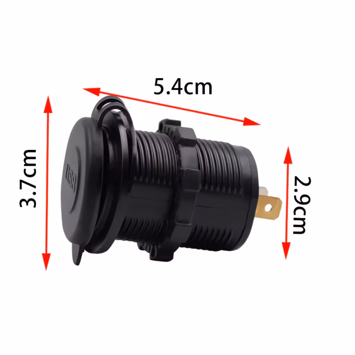 Priză cu 2 porturi USB pentru panou Priză cu dublu port USB pentru montaj pe bord auto, motocicletă sau barcă