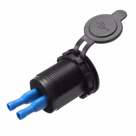 Aljzatok AUTO szivargyújtó USB dupla csatlakozóval 12V 24V töltőpanelre szerelés 2x 2.1A