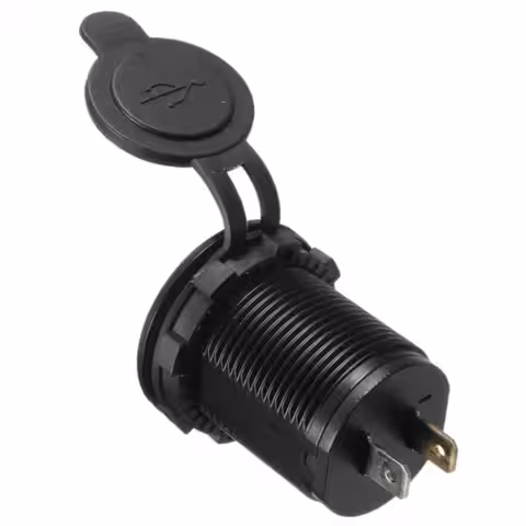 Aljzatok AUTO szivargyújtó USB dupla csatlakozóval 12V 24V töltőpanelre szerelés 2x 2.1A