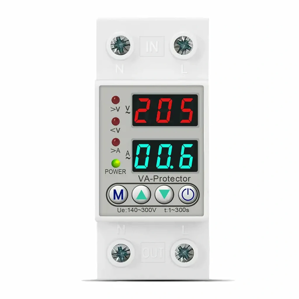 Túlfeszültségvédő és Felügyeleti Relé 220V 63A – Digitális Kijelzővel és Automatikus Reset-tel