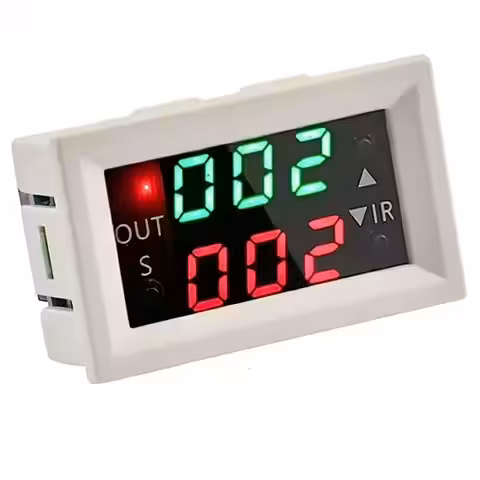 Modul temporizator cu releu, 12V, display LED dublu, pentru control timp