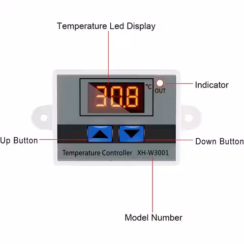 Elektronický termostat DIGITÁLNÍ regulátor teploty AC 220V 10A inkubátor líhně skleníková porodní sonda LEVNĚ