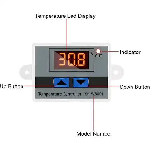 Elektronický termostat DIGITÁLNÍ regulátor teploty AC 220V 10A inkubátor líhně skleníková porodní sonda LEVNĚ