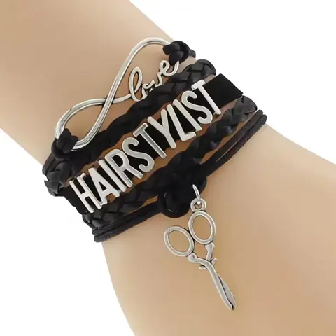 Černá kůže Kadeřnický náramek Doplňky Kadeřník Hairstylist Holič