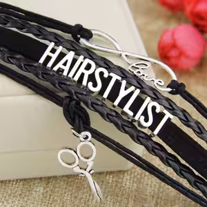 Brățară neagră elegantă pentru frizer sau hairstylist