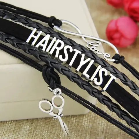 Černá kůže Kadeřnický náramek Doplňky Kadeřník Hairstylist Holič