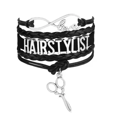 Černá kůže Kadeřnický náramek Doplňky Kadeřník Hairstylist Holič