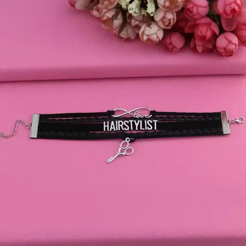 Černá kůže Kadeřnický náramek Doplňky Kadeřník Hairstylist Holič