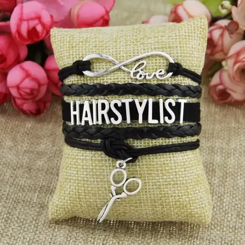 Černá kůže Kadeřnický náramek Doplňky Kadeřník Hairstylist Holič