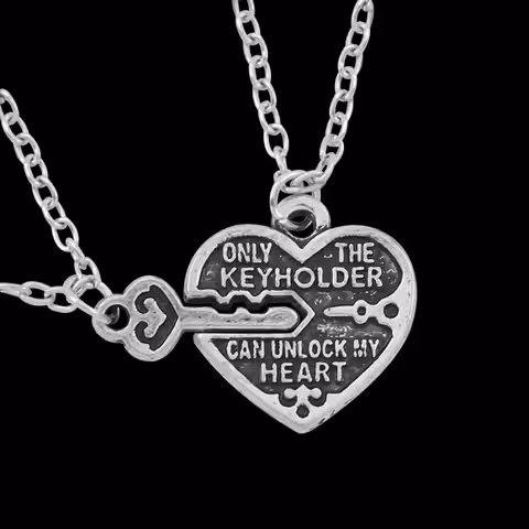 Vänskapshalsband med nyckel och hjärta för bästa vänner