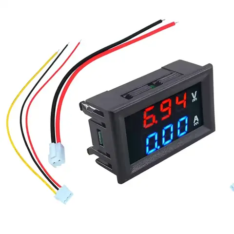 Voltmetru-Ampermetru cu LED dublu pentru panou Ecran digital cu LED roșu și albastru pentru măsurare precisă