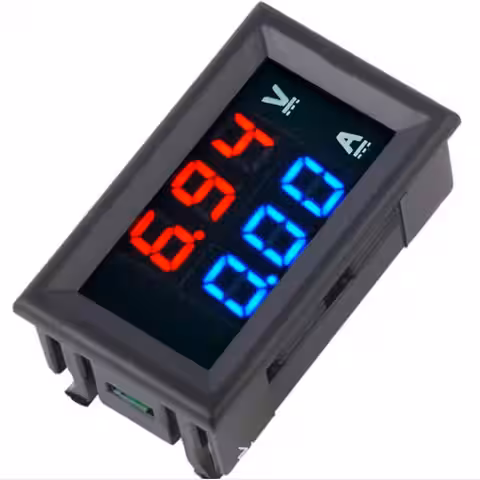 Voltmetru și ampermetru digital cu ecran LED dublu pentru măsurarea tensiunii și curentului