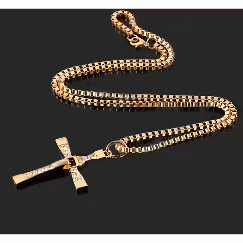 Guldkrucifix-kedja för män, Fast and Furious-stil