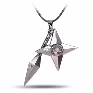 Lanț cu pandantiv Shuriken din cosplay Naruto Uzumaki