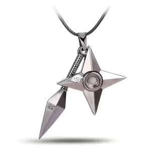 Lanț cu pandantiv Shuriken din cosplay Naruto Uzumaki