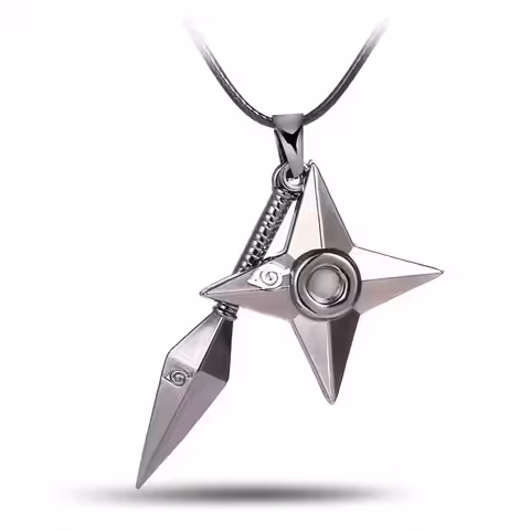 Lanț cu pandantiv Shuriken din cosplay Naruto Uzumaki