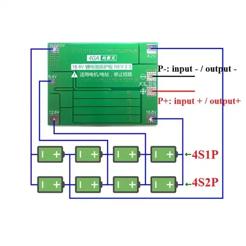 BMS 4s nabíjecí a vybíjecí ochranný modul 4 baterie 18650 Li-ion baterie