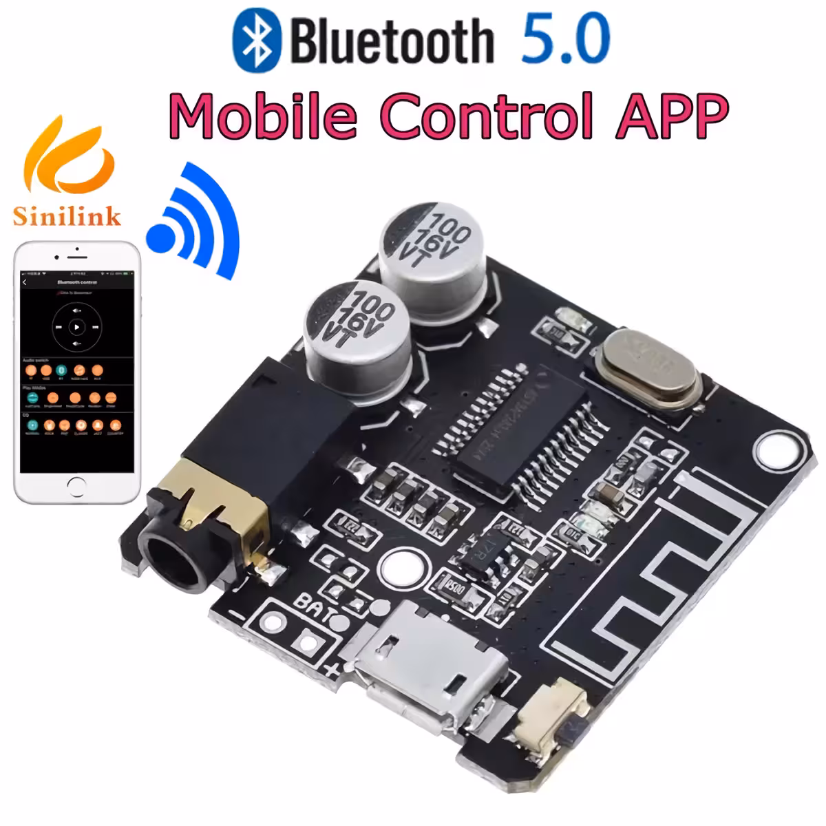 Receptor Bluetooth pentru sistem audio auto Modul Bluetooth pentru redare muzică pe sistem audio auto