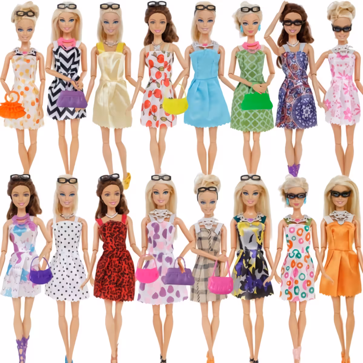 Kit de îmbrăcat păpuși Barbie Kit complet pentru îmbrăcat păpuși Barbie cu rochii și accesorii
