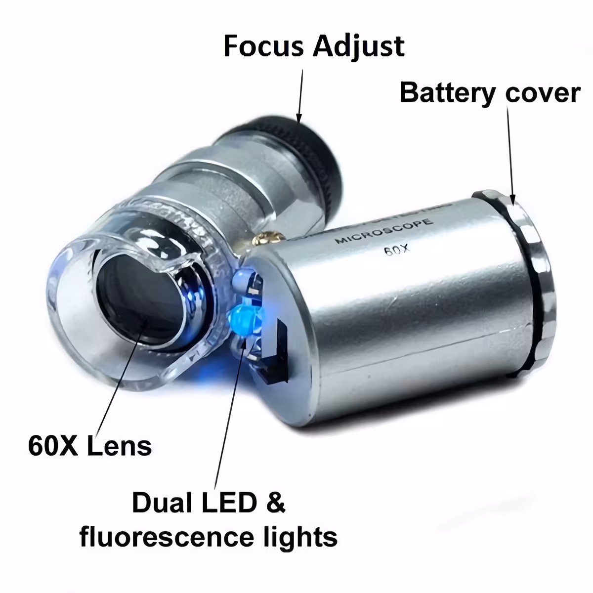 Microscop cu lampă UV și LED Microscop cu 3 LED-uri și lampă UV pentru detectarea detaliilor invizibile